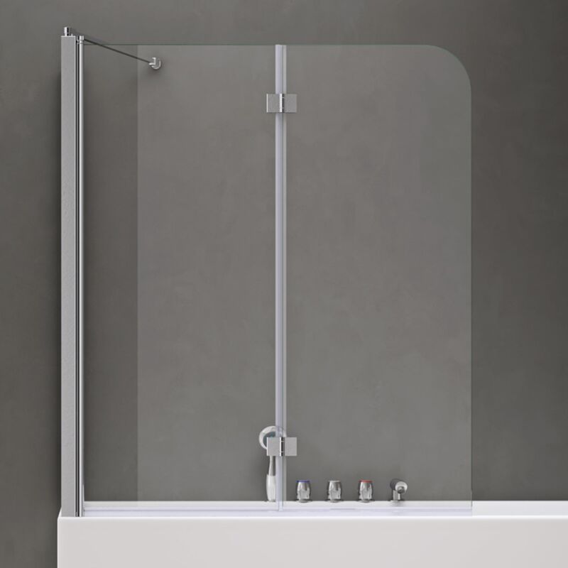 foto del prodotto sogood doporro parete vasca da bagno doccia80x120x140cm, parete sopravasca doccia sinistra vetro trasparente 6mm cortona113