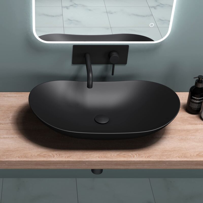 foto del prodotto sogood doporro piletta di scarico, set di pilette per lavabo valvola push up pu01, nero