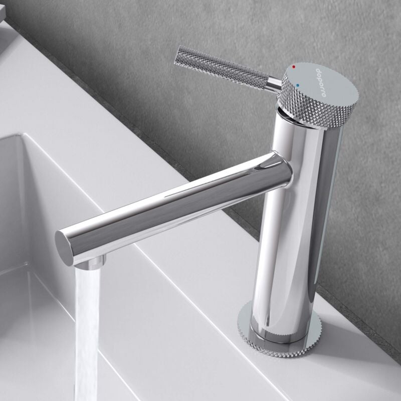 foto del prodotto sogood doporro rubinetto bagno miscelatore per lavabo caldo e freddo regolabile miscelatore monocomando 28cm wam 7204 bianco