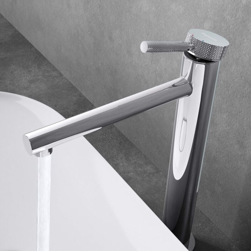 foto del prodotto sogood doporro rubinetto bagno miscelatore per lavabo caldo e freddo regolabile miscelatore monocomando 28cm wam 7207 bianco