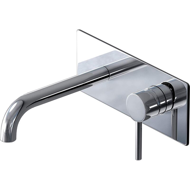 foto del prodotto sogood doporro rubinetto cascata parete,miscelatore da bagno lavabo muro in ottone cromato wa112, argento