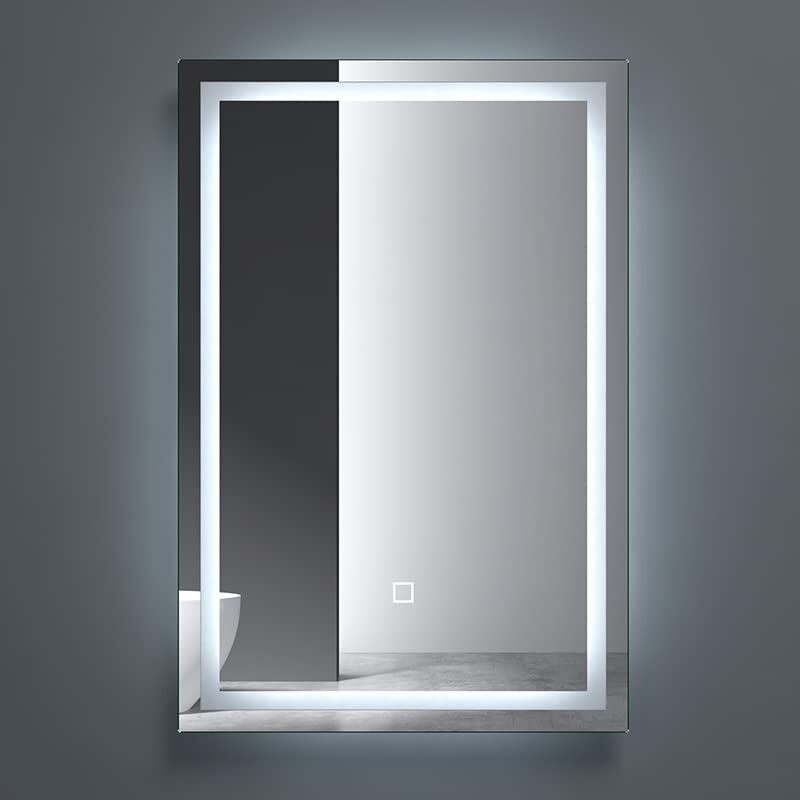 foto del prodotto sogood doporro specchio bagno con luce led dimmerabile specchio da parete illuminato design antiappannamento con interruttore tattile specchio da