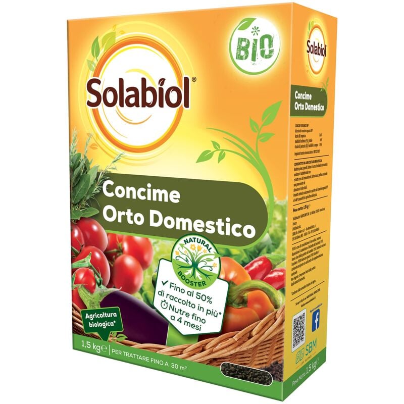 foto del prodotto solabiol concime biologico per orto domestico con tecnologia natural booster per favorire lo sviluppo dell apparato radicale e avere fino al 50 di