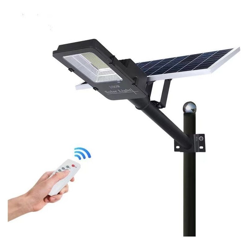 foto del prodotto solar farola 100w 1950 pannello orientabile orientabile 6000k ion outdoor litio farola led solar jandei