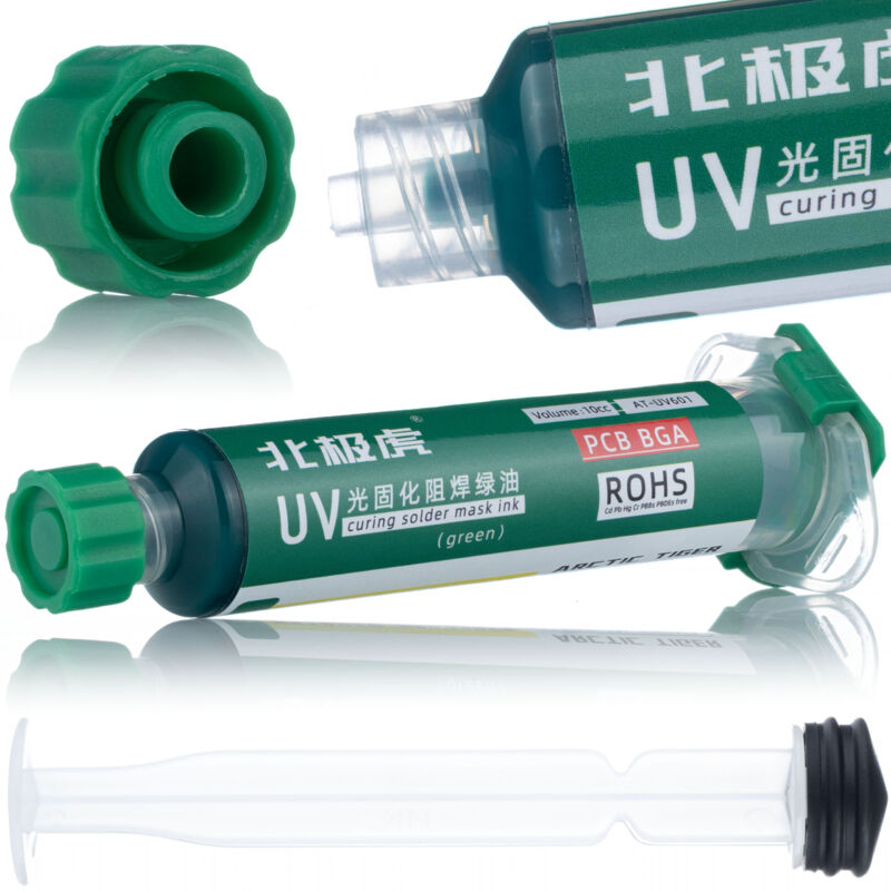 foto del prodotto soldermask verde 10ml con stantuffo
