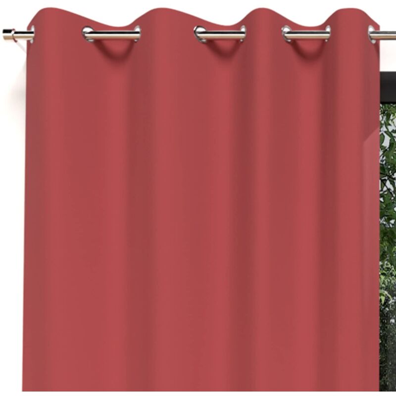 foto del prodotto soleil d ocre alix tenda con occhielli, antipiega, rosso, 140 x 250 cm