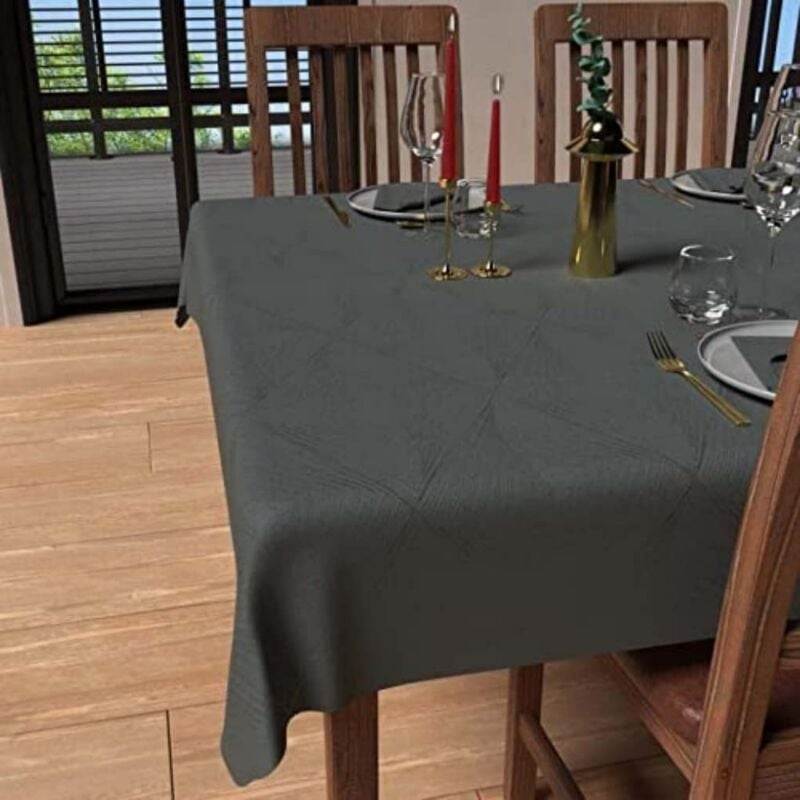 foto del prodotto soleil d ocre soleil d ocre luxury tovaglia anti macchia, grigio, 150 x 250 cm