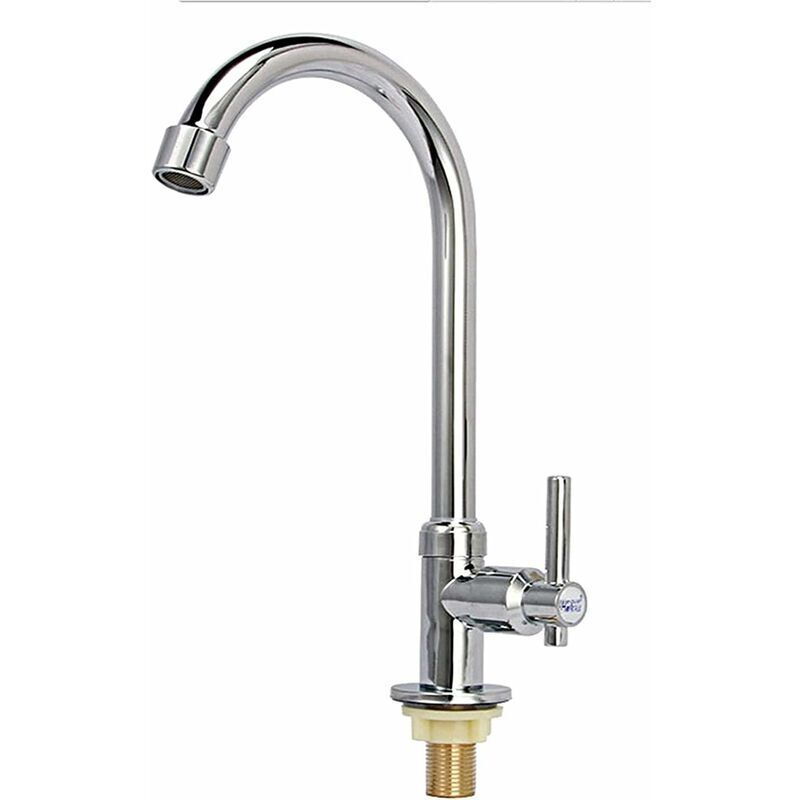 foto del prodotto soleil rubinetto per lavello con acqua fredda, miscelatore monoforo monocomando, rubinetto ad arco alto per bar da giardino all aperto e camper
