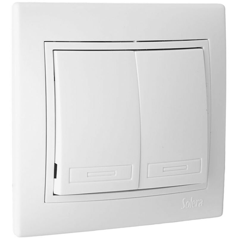 foto del prodotto solera doppio utente interruttore 10ax 250v serie europa bianco