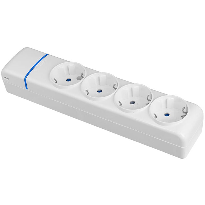 foto del prodotto solera multipresa 4 prese 16 2p t 16 16a 250vfralatn polycarbonate bianco fissazione murale