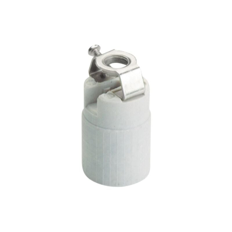 foto del prodotto solera portalampada edison in porcellana con attacco e14 filetto m10 100 senza alogeni fino a 80w 2a 250v ip20 26x48mm