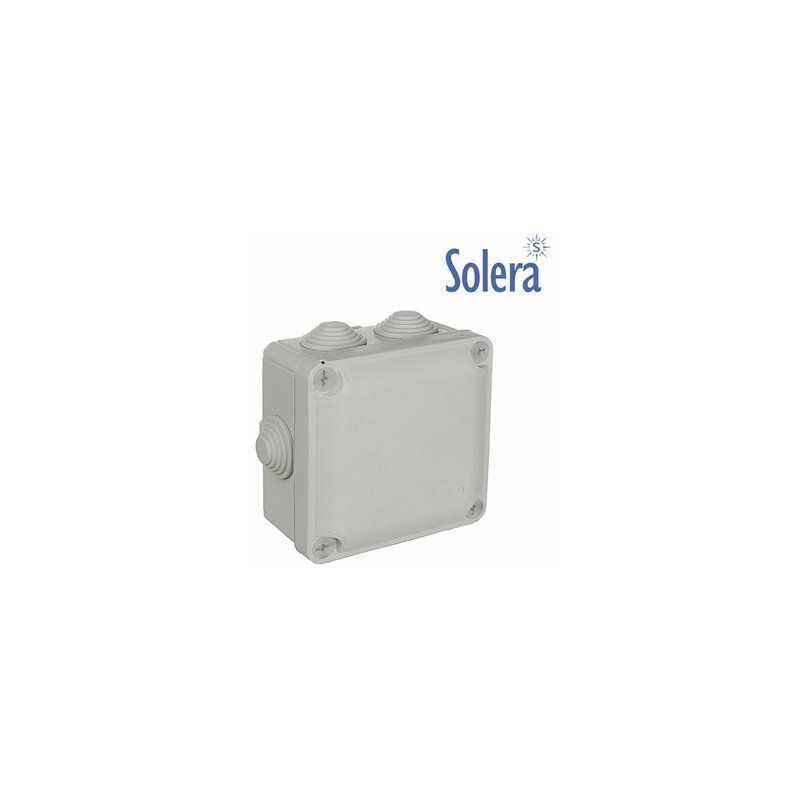 foto del prodotto solera scatola di connessione stagna quadrata ybox a 7 coni ip55 ik08 100x100x55mm 110x110x60mm marca n aenor con coperchio di chiu