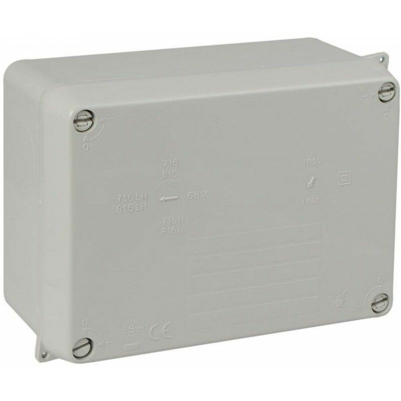 foto del prodotto solera scatola di connessione stagna rettangolare senza coni ip65 ik08 153x110x65mm 160x120x71mm con coperchio di chiusura con viti gri