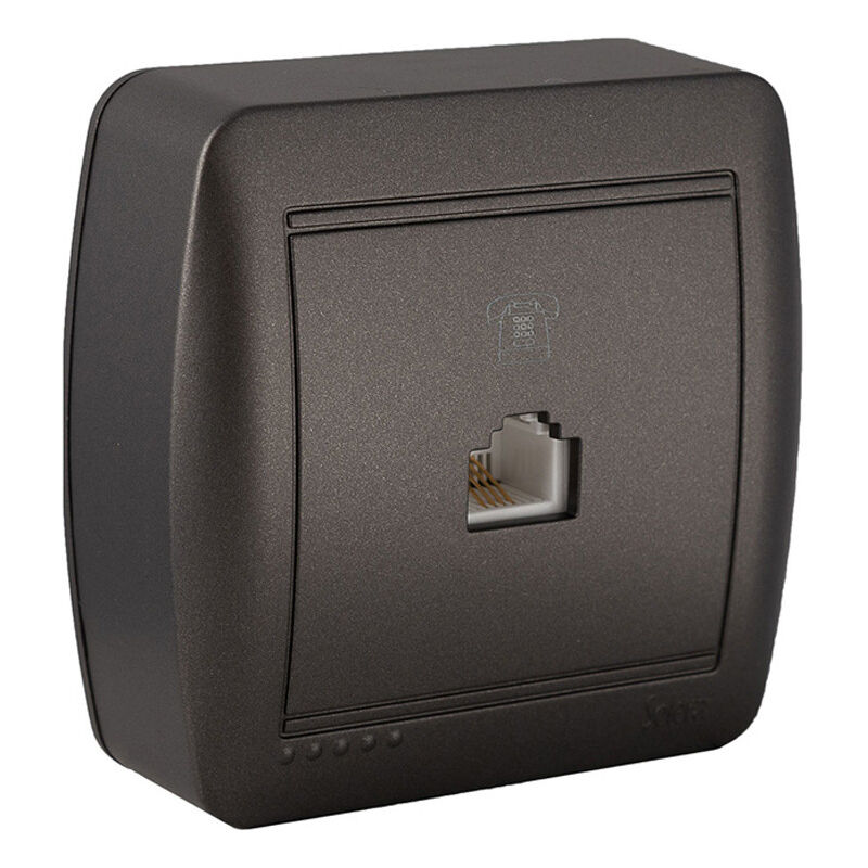 foto del prodotto solera telefono rj11 fralatn superficie fralatn muro 74 grafite 74 74x72x28mm fralatn