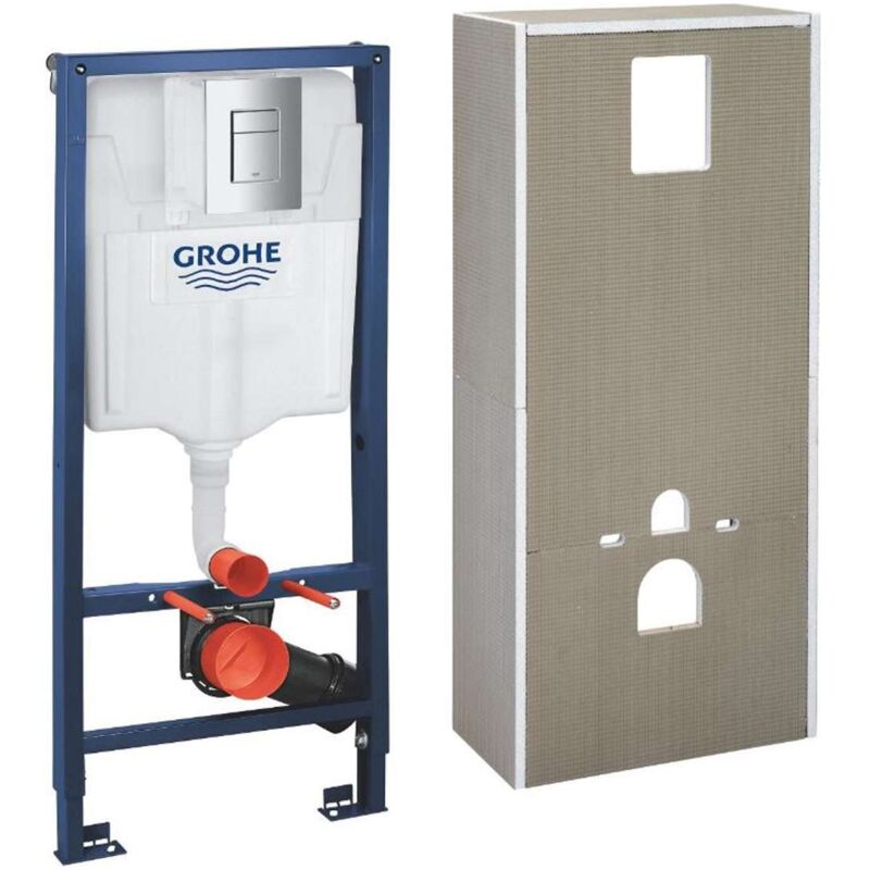 foto del prodotto solido modulo di installazione per wc sospesi, placca di comando even, cromo 36528000 grohe