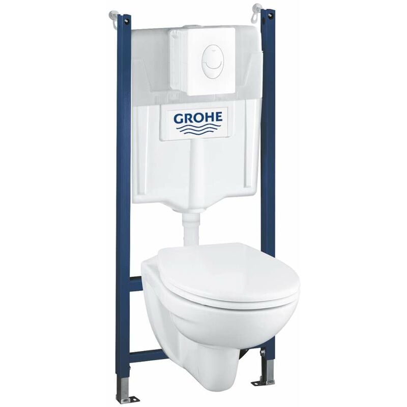foto del prodotto solido set con modulo di installazione, vaso e copriwater softclose, placca di comando skate air, bianco alpino 39116000 grohe