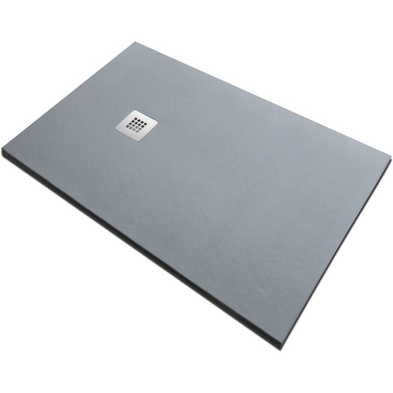 foto del prodotto solidstone piatto doccia in pietra alto 2,8 cm grigio cemento 70x100