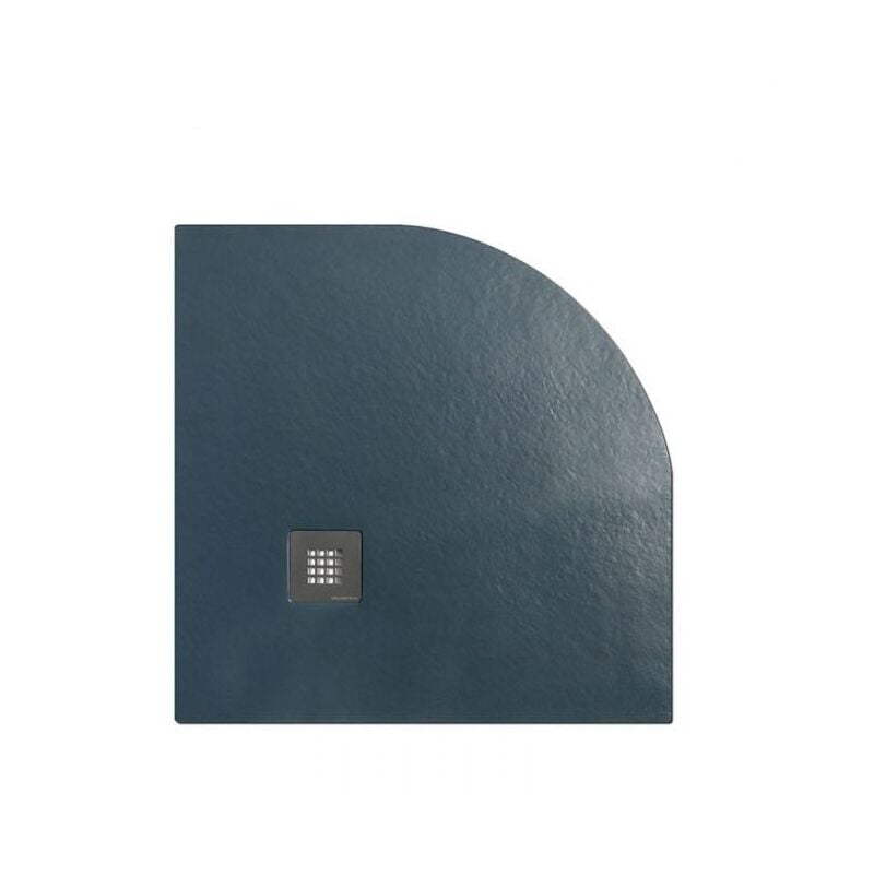 foto del prodotto solidstone piatto doccia in pietra alto 2,8 cm semicircolare antracite grafite nero 80x80