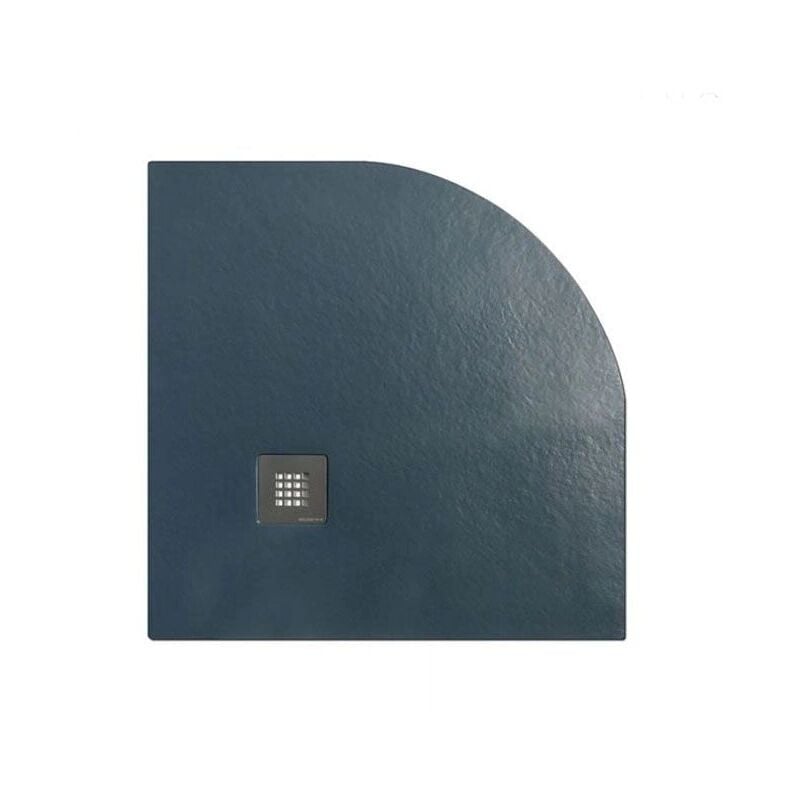 foto del prodotto solidstone piatto doccia in pietra alto 2,8 cm semicircolare antracite grafite nero 90x90