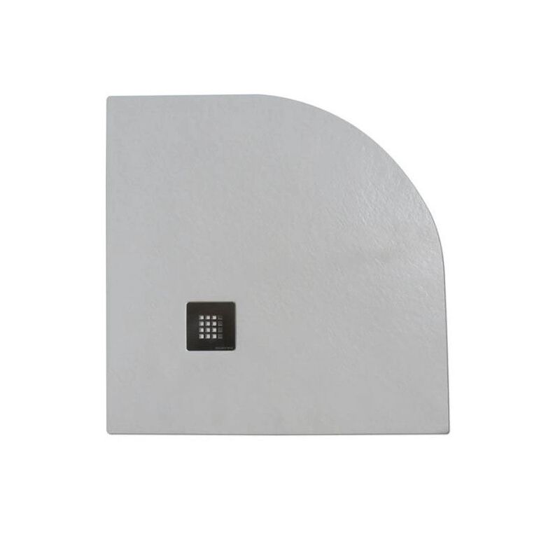 foto del prodotto solidstone piatto doccia in pietra alto 2,8cm semicircolare bianco 80x80