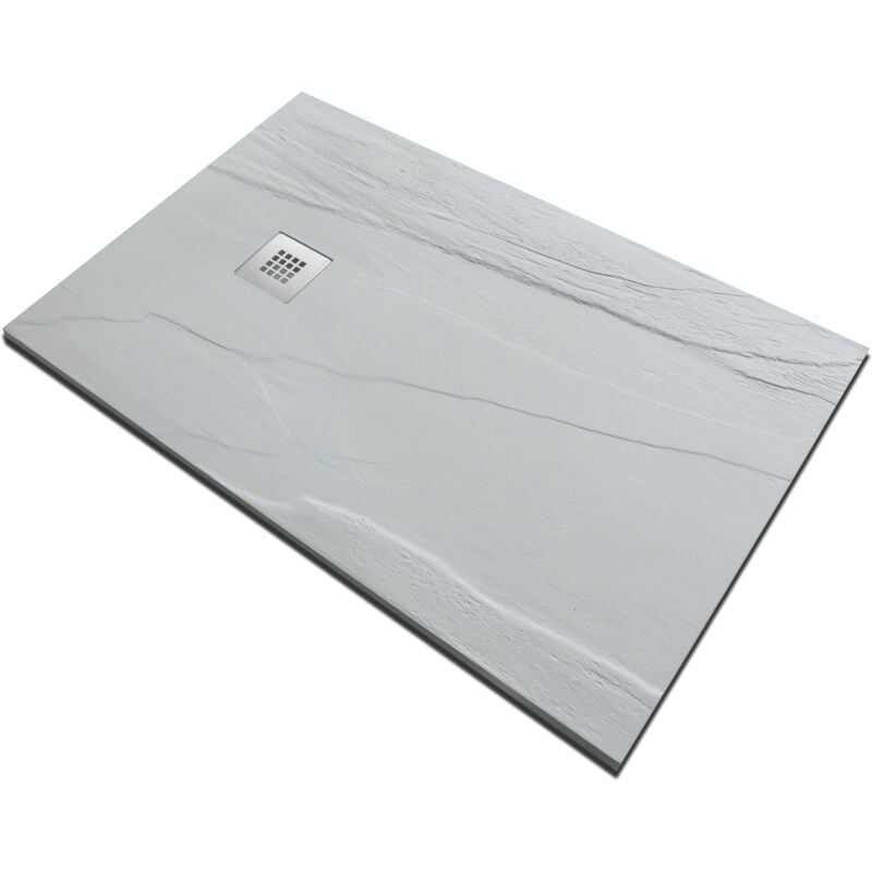 foto del prodotto solidstone piatto doccia in pietra ardesia bianco 70x100