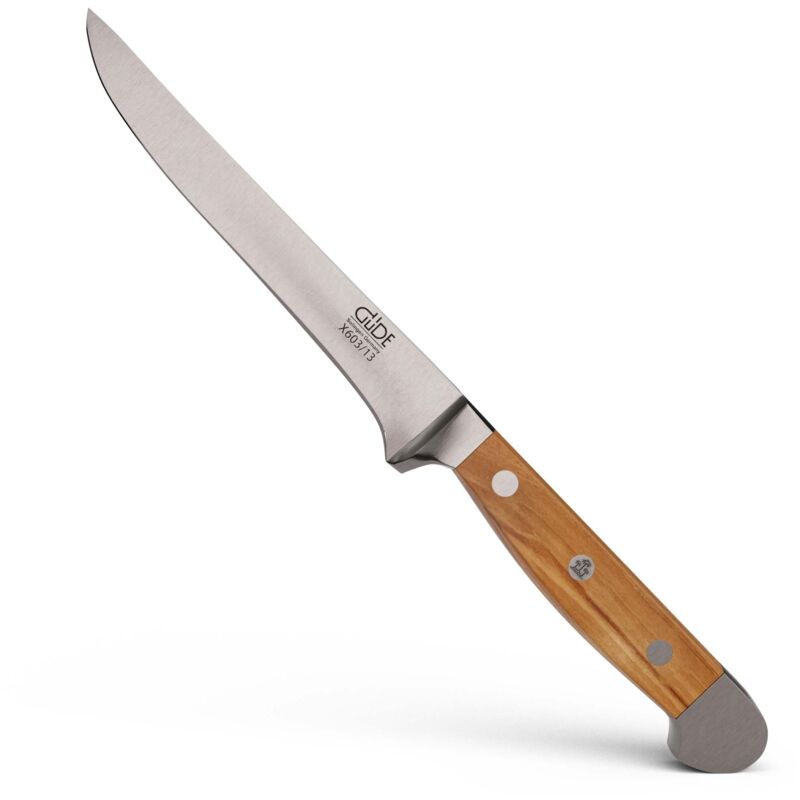 foto del prodotto solingen coltello per disossare forgiato, 13 cm, legno d ulivo, alpha olive doppio collarino, fatto a mano in germania g de