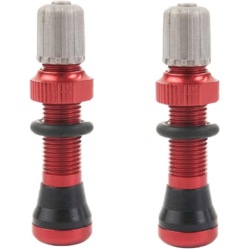 foto del prodotto sollbry 1 paio di valvole per aria tubeless da 40 mm per bici tubeless e mtb, stelo valvola schrader universale, base da 10 mm
