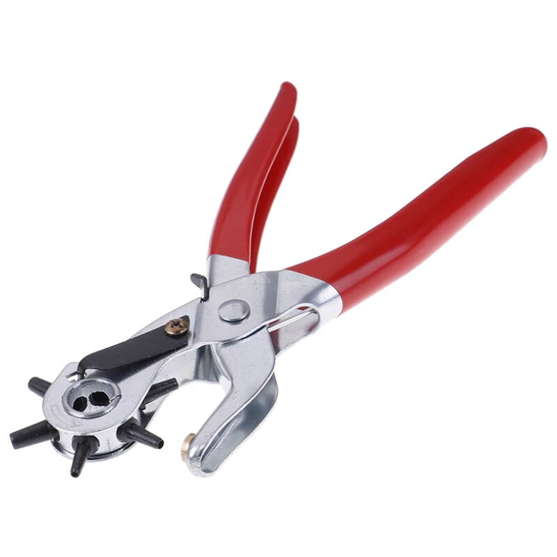 foto del prodotto sollbry 1 pz creativo foro mano pinza cintura accessori per utensili in pelle colore rosso, dimensioni 22,9 cm 