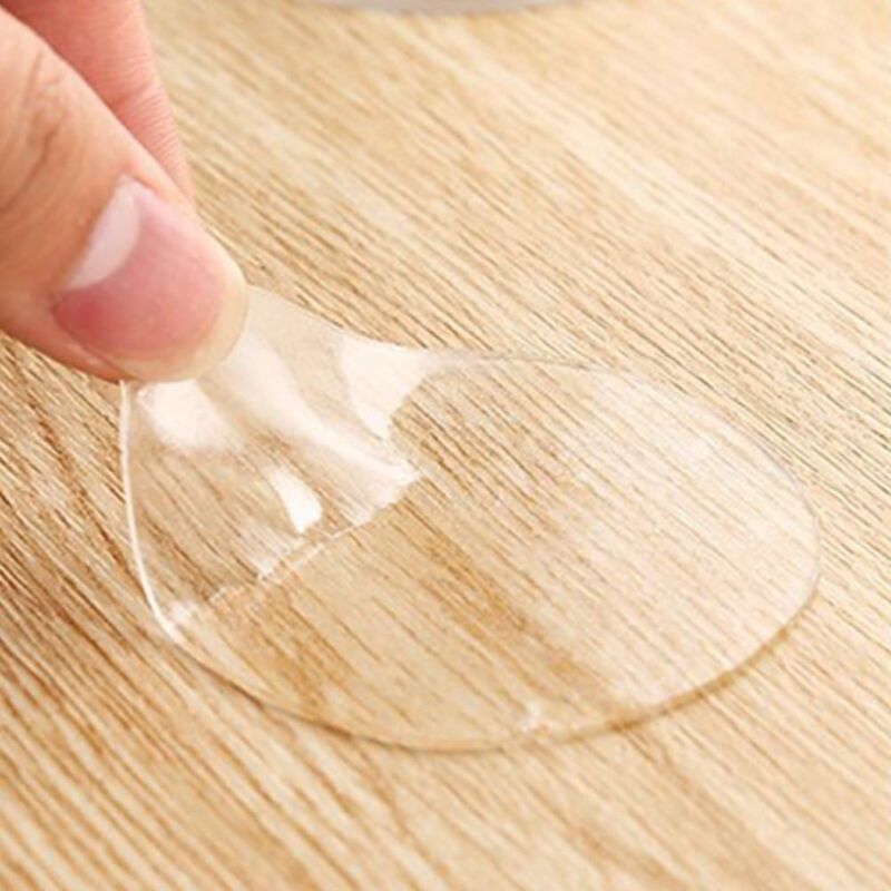 foto del prodotto sollbry 10 adesivi murali bifacciali rotondi in gel di silicone trasparenti e impermeabili con ventosa, adatti ovunque. dimensioni trasparenti 7,5