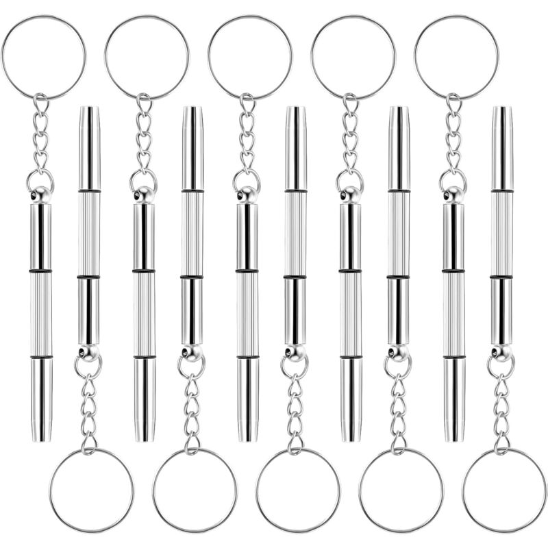 foto del prodotto sollbry 10 pezzi cacciavite in acciaio inossidabile 3 in 1 mini cacciavite portachiavi portachiavi cacciavite portatile cacciavite per riparare