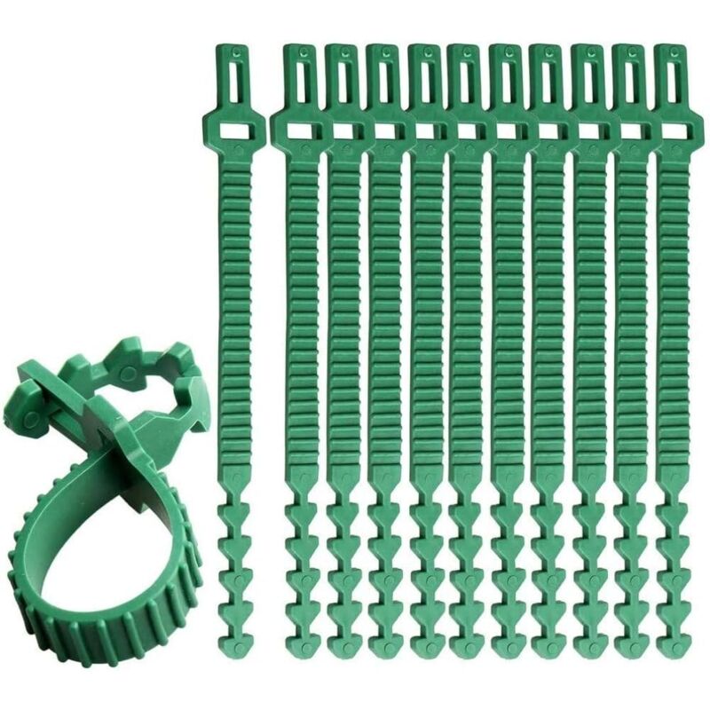 foto del prodotto sollbry 10 pezzi di fascette per piante resistenti, cinghie per alberi regolabili da 24 cm, fascette per piante da giardino ad incastro per supporto