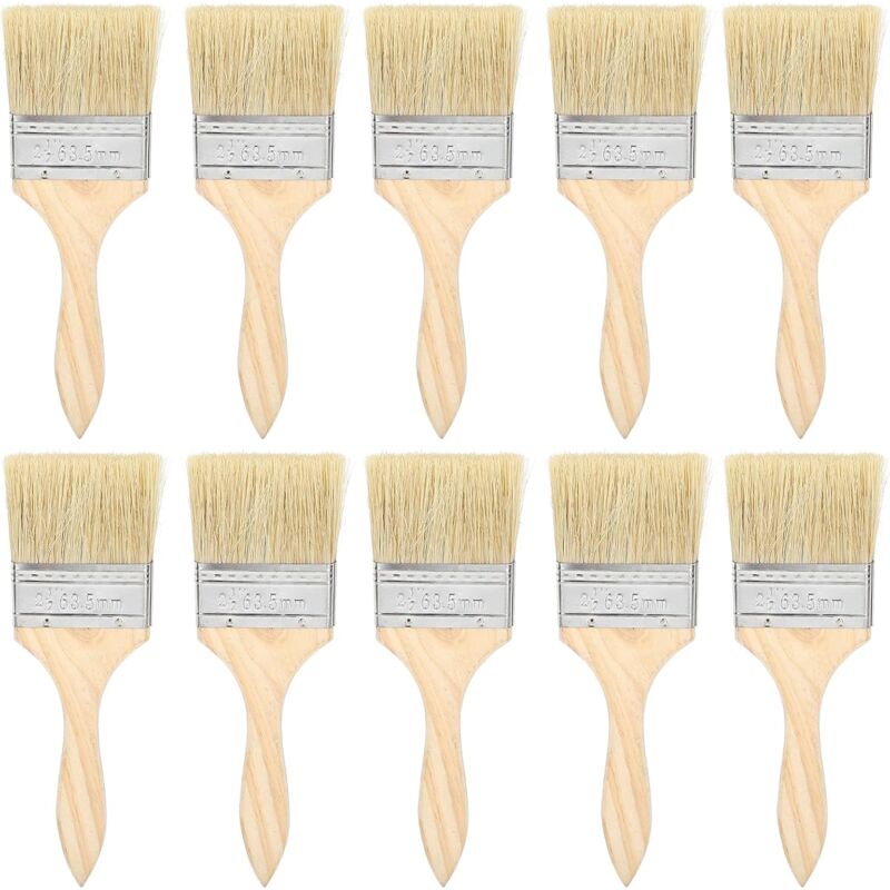 foto del prodotto sollbry 10 pezzi di pennelli per pittura a scaglie da 2,5 pollici, pennelli in lana artificiale con manico in legno, set di pennelli per pittura