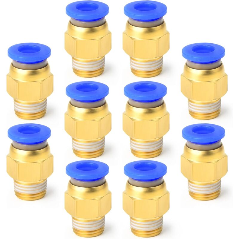 foto del prodotto sollbry 10 pezzi di raccordi a pressione dritti maschio da 10 mm di diametro esterno del tubo x 1 4 bsp pc10 02 