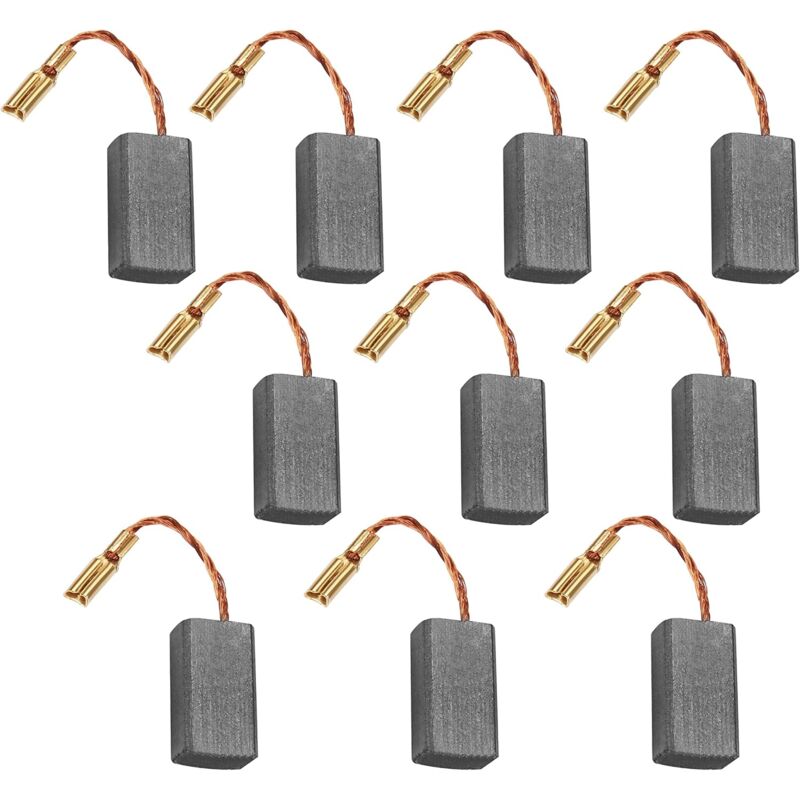 foto del prodotto sollbry 10 pezzi di spazzole di carbone per smerigliatrice angolare, spazzole elettriche 05 100b 06 100 125a 5x10x15