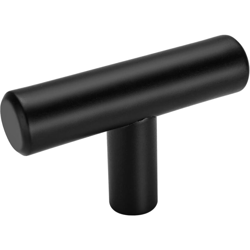 foto del prodotto sollbry 10 pomelli e maniglie per mobili a foro singolo neri per porte, cassetti, maniglie per mobili da camera da letto, lunghezza totale 50 mm
