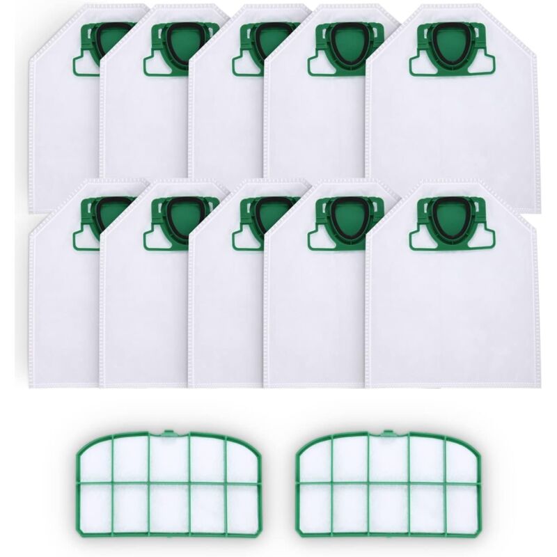 foto del prodotto sollbry 10 sacchetti per aspirapolvere con 2 filtri hepa per vorwerk kobold vk200 fp200, micropile premium a 5 strati per chi soffre di allergie