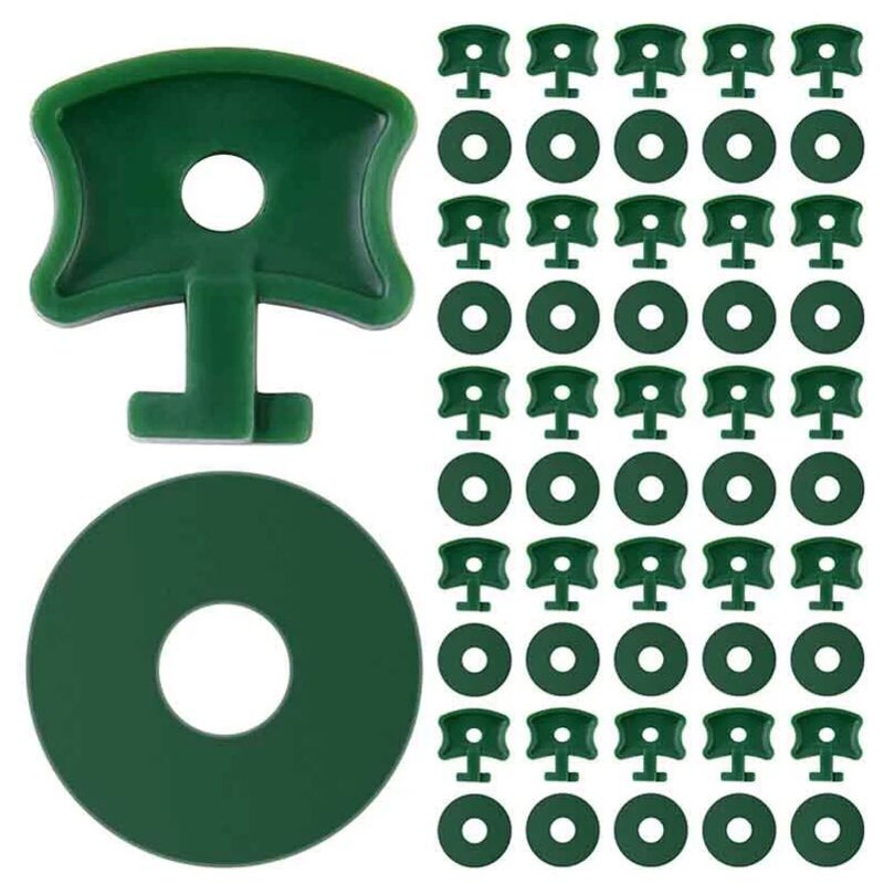 foto del prodotto sollbry 100 clip in plastica per serre con rondelle per fissare l isolamento, la rete a bolle alla serra in alluminio, verde, 50 clip 50 rondelle
