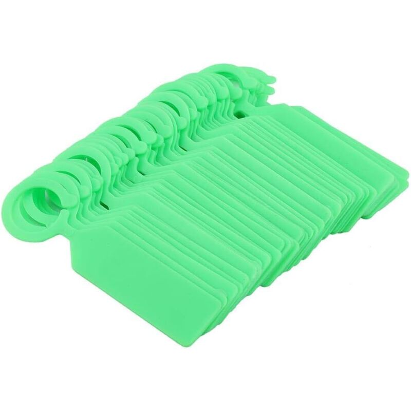 foto del prodotto sollbry 100 etichette in plastica per piante sospese, riutilizzabili, impermeabili, per vivai, decorazioni da giardino, 11 x 2,4 cm verde 