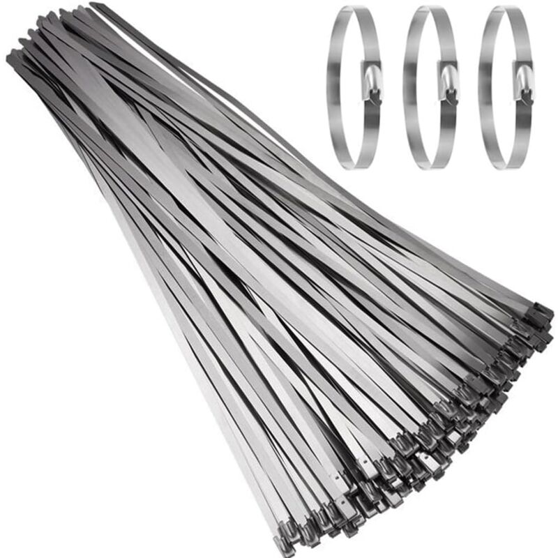 foto del prodotto sollbry 100 fascette stringicavo in acciaio inox 500 4,6 mm, fascette stringicavo in acciaio inox, morsetto per cavi in acciaio, fascetta stringicavo