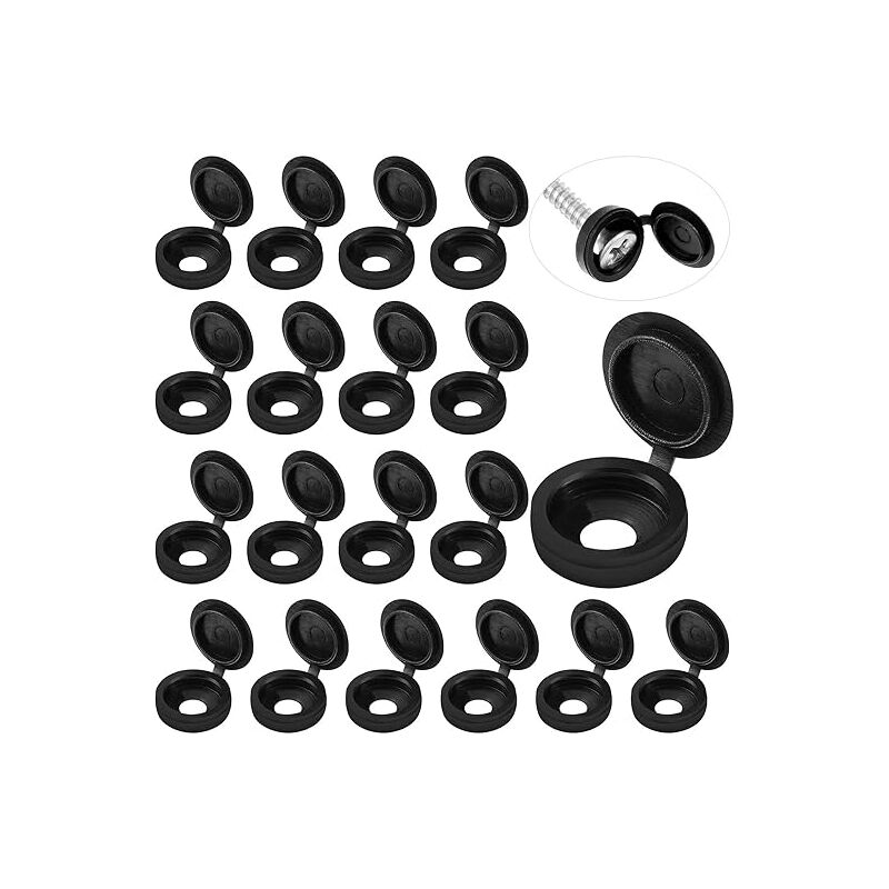 foto del prodotto sollbry 100 pezzi tappi per coperchi a vite con cerniera tappi a vite in plastica coperchi a scatto coperchi a vite pieghevoli rondelle flip top