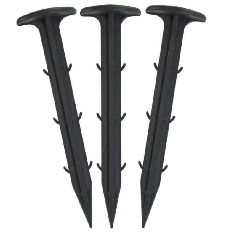 foto del prodotto sollbry 100 picchetti da giardino in plastica, ancoraggi a terra per tessuto pacciamante, ganci per teloni da 110 mm