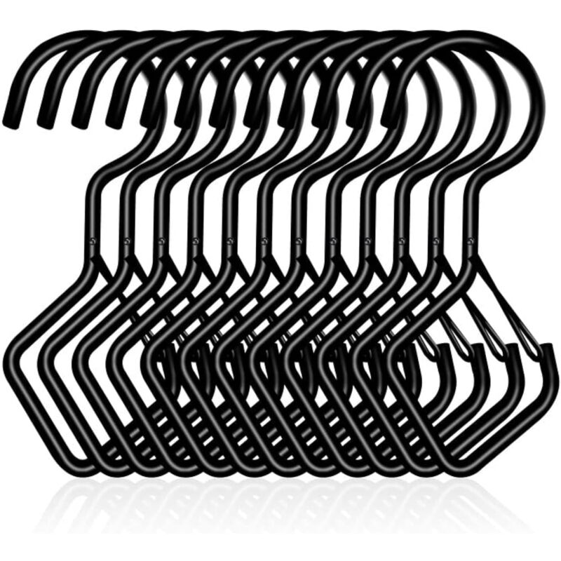 foto del prodotto sollbry 12 ganci a s con anello, gancio a s in metallo resistente, gancio multiuso, per cucina, bagno, camera da letto e ufficio nero 
