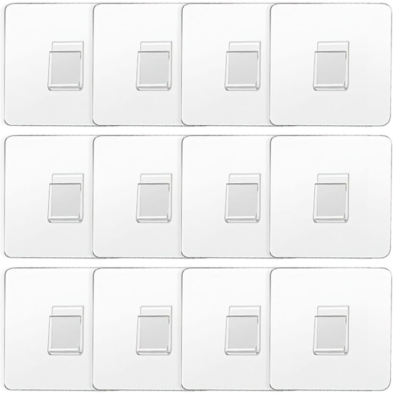 foto del prodotto sollbry 12 ganci adesivi per doccia di ricambio, ganci adesivi trasparenti per supporto doccia angolare, ganci adesivi per doccia da bagno 6x6 cm 