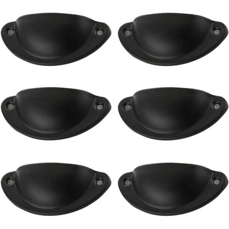 foto del prodotto sollbry 12 maniglie a conchiglia vintage per cassetti, mobili da cucina, pomelli per ante di armadietti retrò in ferro curvo, 8,1 cm x 3,3 cm, neri