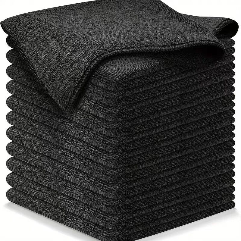 foto del prodotto sollbry 12 panni in microfibra per la pulizia qualit premium nero 30 x 30 cm