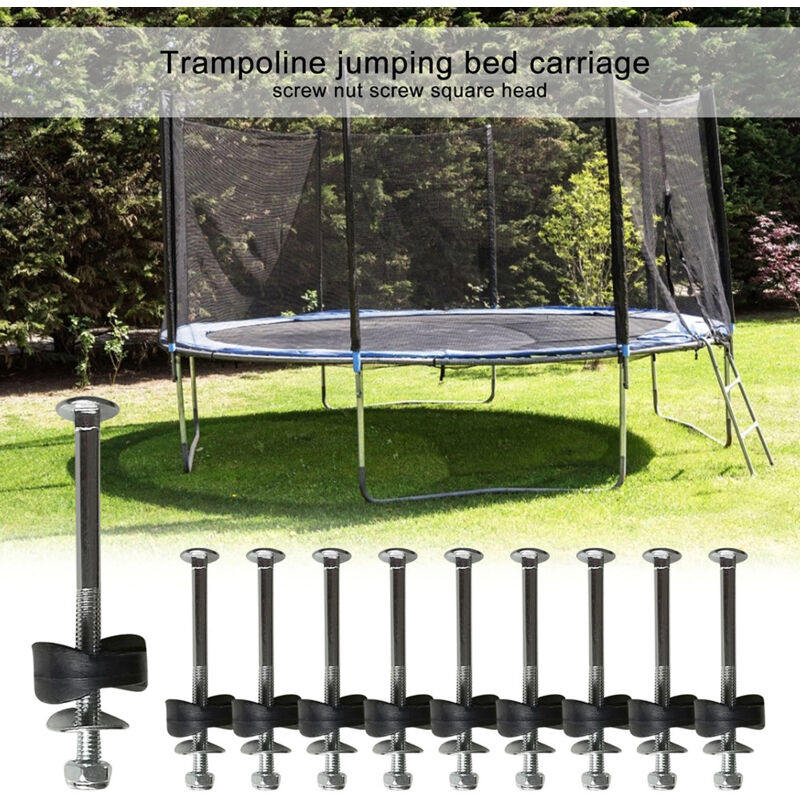 foto del prodotto sollbry 12 pezzi distanziatori per pali di recinzione per trampolino, vite per trampolino in acciaio zincato, vite per carrello per letto da salto,