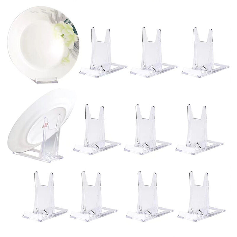 foto del prodotto sollbry - 12 pezzi supporto per espositore regolabile supporto per espositore in plastica trasparente per cornici, cd, cellulare, piatti, libri, 11,5