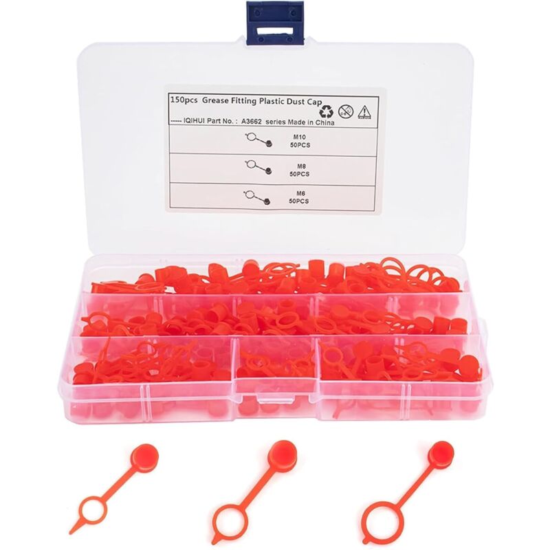foto del prodotto sollbry 150 pezzi di tappi per valvole pneumatici auto, tappi per valvole pneumatici auto in plastica, modello m6, m8 e m10, adatti per la maggior