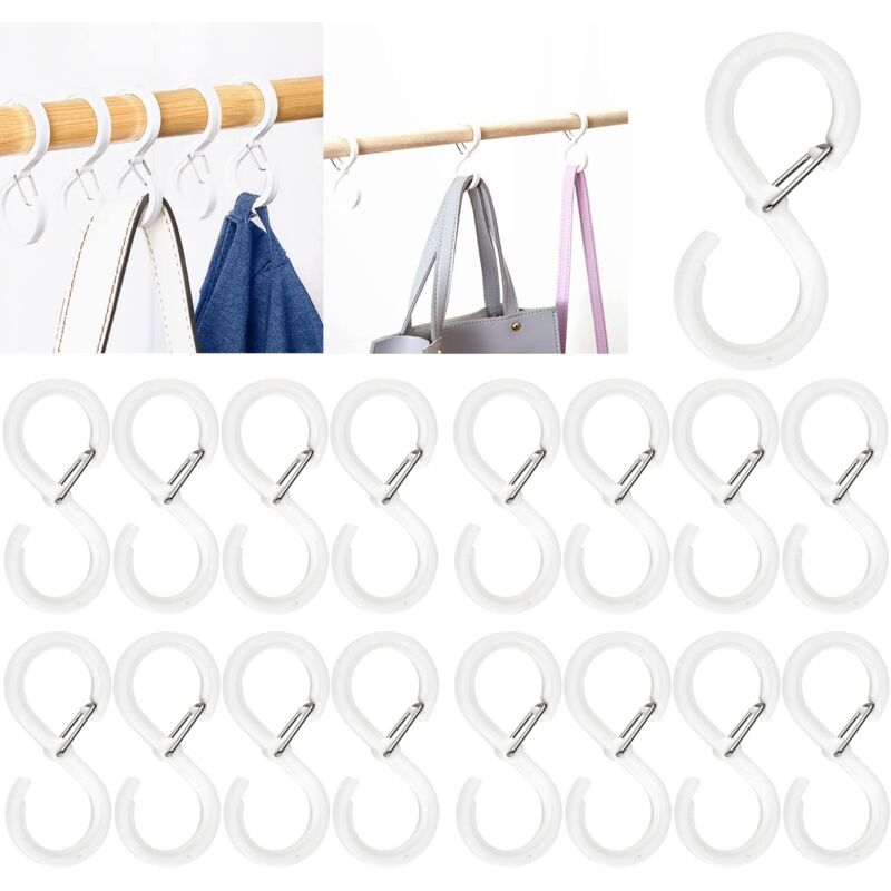 foto del prodotto sollbry 16 ganci a s, ganci con fibbia di sicurezza da 6,4 cm, ganci a s multifunzione per cucina, bagno, camera da letto, ufficio, giardino