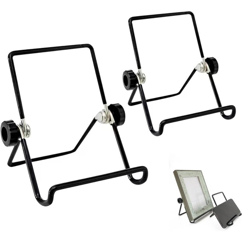 foto del prodotto sollbry 2 pezzi supporto per foto pieghevole supporto per piastra decorativa cavalletto regolabile supporto per tablet supporto per piastra in